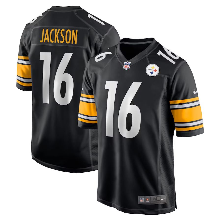Men Pittsburgh Steelers #16 Josh Jackson Nike Black Game Player NFL Jersey